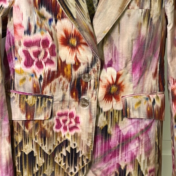 Robert Graham Multicolored 2 Button Floral Velvet Blazer Size 6 - Picture 8 of 13